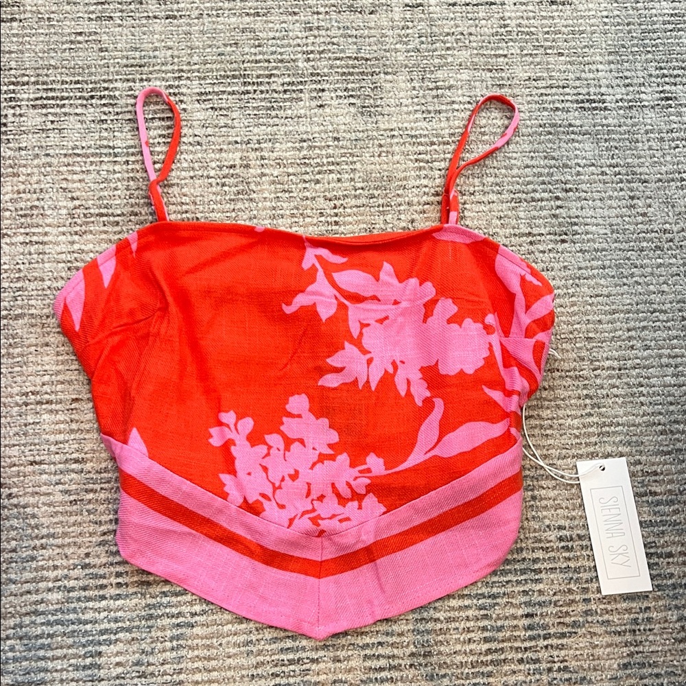 Red and Pink Floral Camisole